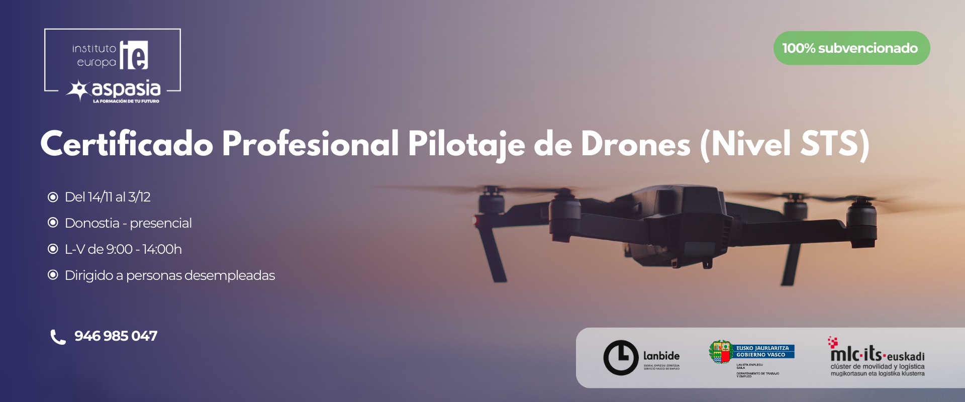 COML0038HV - CERTIFICADO PROFESIONAL PILOTAJE DE DRONES (NIVEL STS)